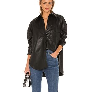 NWT Tibi faux leather shirt